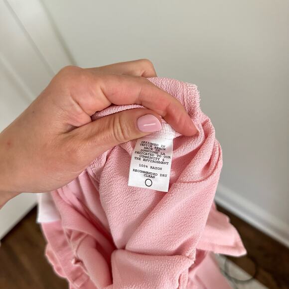 NWT Flynn Skye Parker Strapless Split Neck Straight Leg Jumpsuit Pink XS - Picture 10 of 10